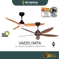 FIERO MITA / VAZZO 56" DC MOTOR CEILING FAN WITH 12 SPEED  46 / 48 / 56 (MATT BLACK/ MAHOGANY/ WALNU
