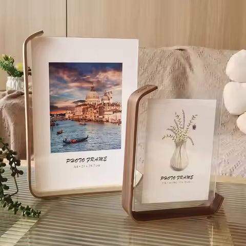 Acrylic Wooden Photo Frame A4 10X15cm 15X20cm Frame Calendar Double-sided Frame Photo Frames For Wed