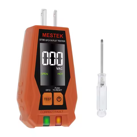 7 Inch Display Electrical Outlet Tester 3-Wire Circuit Tester Easy Read Socket Detector Digital Outl