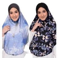 (Alfaro XL Dagu) Tudung Sarung Instant Mosscrepe Corak Printed