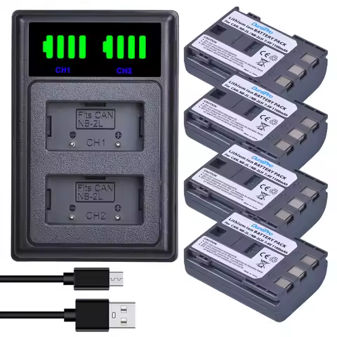 DuraPro NB-2L NB-2LH NB 2L 2LH NB2L Camera Battery + Charger for Canon EOS 400D S80 S70 S50 S60 350D