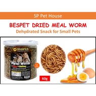 BESPET Meal Worm (+Egg+Honey) Dehydrated 60g / Ulat Roti Hamster Sugar Glider Hedgehog Snack Treat