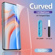 UV Light Full Glue Curved For OPPO Realme 12 11 Pro 10 P2 Pro+ Tempered Glass For OPPO A1 Reno 12 11