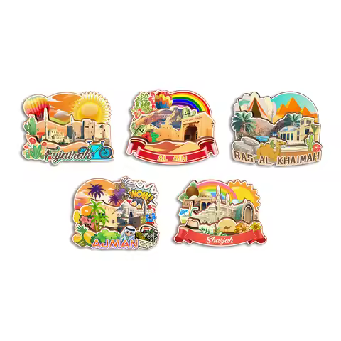 Sharjah Ajman Ras Al Khaimah Al Ain Fujairah United Arab Emirat Fridge Magnet Travel Souvenir Gift H