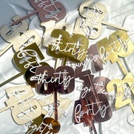 Happy Birthday Acrylic Cake Topper,  Number Cake Topper Birthday Cake Decoration for 18th 21st 30th 