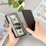 MARIER Coin Box, Matal Black Bill Box, Portable Flat Bottom With Lid Currency Organizer Organizing C