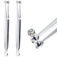 Lothee 2 Pcs Piercing Clamps Pliers Piercing Ball Grabber Tool Stainless Steel Forceps Barbell Chang