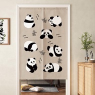 Custom Door Curtain Panda Long Doorway Curtain Partition for Kitchen Short Shade Curtain for Toilet Japanese Style Door Curtain