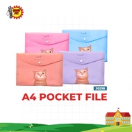 EASY FIT A4 Pocket File Document File A4 / Button File A4 / Pocket File Stationery School Office (Ra