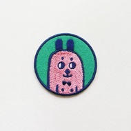 Pink Rabbit 粉紅露點兔子刺繡別針 刺繡貼紙 可愛胸針
