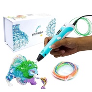 3D Printing Pen，3D stereoscopic pen with Display - Includes 3D Pen, 3 Starter Colors of PLA Filament, Stencil Book + Project Guide, and Charger