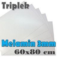 Triplek Melamin Putih 3mm 60x80 cm ( isi 4pcs )
