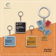 Lyric Radiohead Keychain | UV Printed Spotify Lyrics on 2mm Acrylic Frame