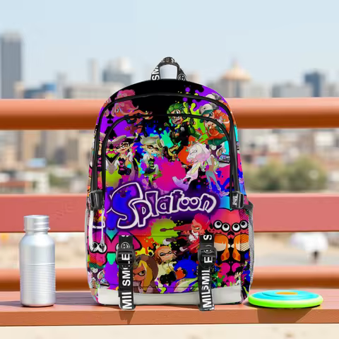 Luxury Popular Splatoon 3 Student School Bags Unisex 3D Printed Oxford Waterproof Notebook multifunc