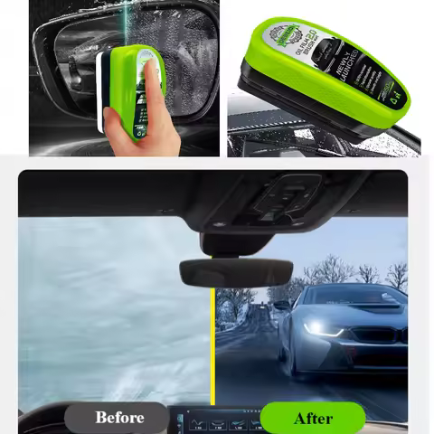 Car Glass Oil Film Remover Automotive Glass Sponge Cleaning Brush Front Inner Windshield Glass Oil F
