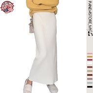 🇲🇾 READY STOCK Women Pencil Skirt Knitted Maxi Skirt High Waist Casual Long High Quality Pencil Knit