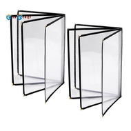 Menu Covers 8.5 X 11 Inch Restaurant Menu Holder 2PCS 4 Page 8 View Transparent Menu Sleeve,Fits A4 