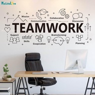 Large Teamwork Word Sign Office Wall Decals Cooperation Plan Inspirational Quote Vinyl Removable Sti