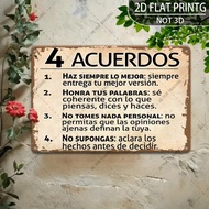 2D Spanish Style Metal Sign-8x12 Inch Retro Tin Wall Art Coffee Bar Decoration