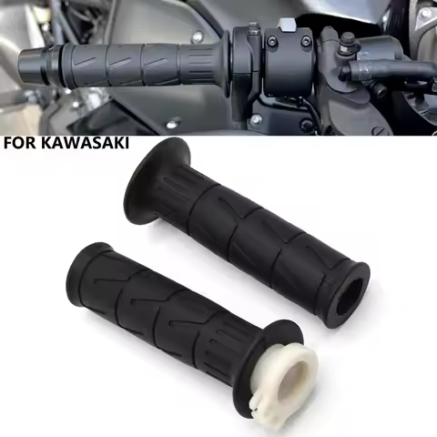 A Pair Motorcycle Handlebar Motocross Grips Rubber Scooter Handle 7/8'' 22MM Universal For Kawasaki 