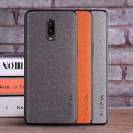 Case for Oneplus 6T 6 coque Luxury textile Leather skin soft TPU hard PC phone cover for Oneplus 6T case funda