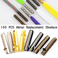 100 PCS Metal Replacement Shoelace Shoe Lace Aglet Tip Head Aglets End