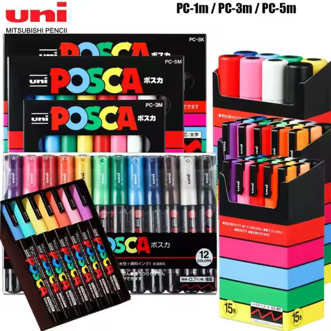 Uni Acrylic Paint POSTS Marker Pen Set Rock Marking Art Pen Graffitti Painting Supplies Colour Pen P