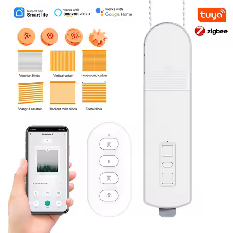 Tuya Smart Zigbee Electric Curtain Motor DIY Motorized Chain Roller Blinds Shade Shutter Drive Work 
