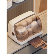 [in stock] Tableware Storage Box with Lid Draining Plate Rack Bowl Plate Plate Storage Cupboard Kitc