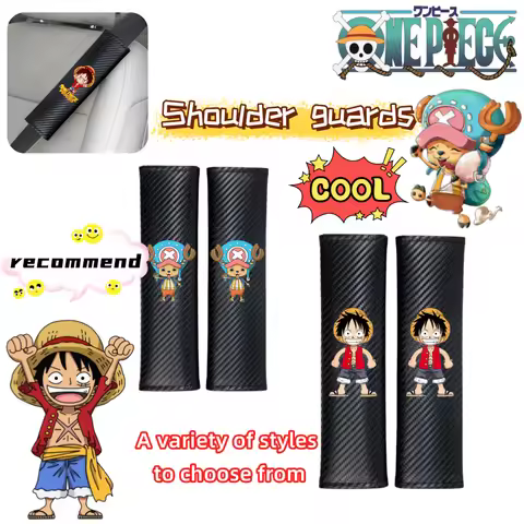 Monkey· D·Luffy Cute Creative Kawaii Q Edition Anime Peripheral Car Seat Belt Protective Case Cartoo
