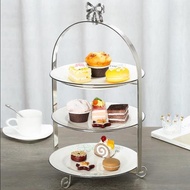 歐式雙層水果盤客廳創意三層蛋糕架甜品糖干果盤下午茶陶瓷點心盤