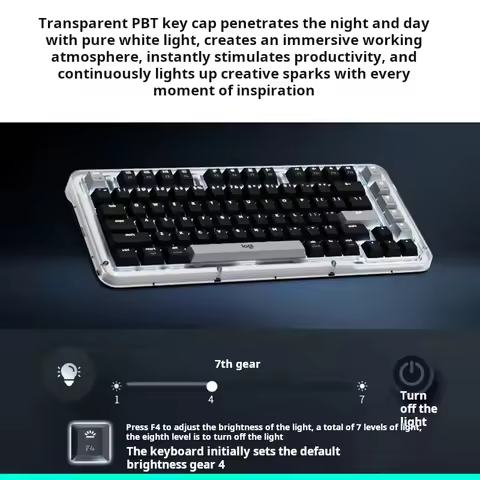 K75M Logitech Amber Series Wireless Mechanical Keyboard Gaming Office Unique Gasket Structure Transp