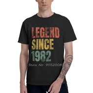 Men's Retro 39th Birthday Gift T-Shirt Novelty Legend Since 1982 Tshirt  Cool T Shirt Homme Cotton T
