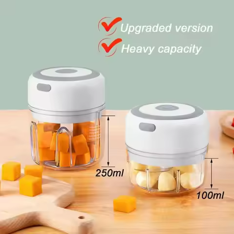 250ML Electric Garlic Mincer Vegetable Chopper Food Chopper, USB Mini Garlic Mincer, Portable Small 