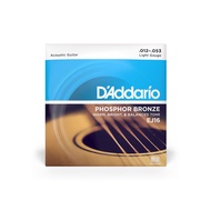 Acoustic Guitar Strings No. 12 D'addario EJ16 Phosphor Bronze Light 012-053