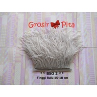(1Yard) Ostrich Feather 15-18cm High | Single Ostrich BSO 2 | Feather Lace | Decorative Feather | Cr