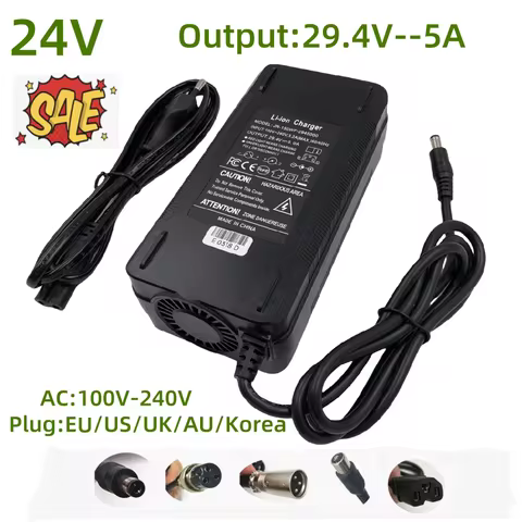 29.4V 5A Lithium Battery Wheelchair Fast Charger For 24V 7Series Li-ion battery pack Lithium Battery