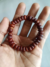 Gelang biji rotan coklat warna asli alami sangat unik