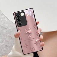 Vivo V29 5G เคส Vivo V25 5G เคส Vivo V25 Pro เคส กันกระแทกกระจกเหลวกระต่ายสุดหรูและเคสโทรศัพท์กันตก