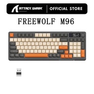 FREEWOLF M96 Wireless Bluetooth Dual-Mode Keyboard PBT Keycap Screen Knob Lithium Battery Backlight 
