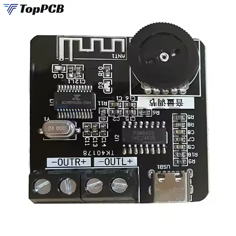 XH-A164 PAM8403 Bluetooth 5.0 Digital Power Amplifier Board 5V Type-C 5W+5W Dual Channel Audio Amp f