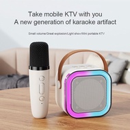 Wireless Karaoke Speaker With Karaoke Bluetooth Microphone K12 Home KTV Karaoke Machine RGB Light Portable Mini Bluetoot