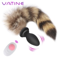 ┇❀▲Sex-Toys Vibrating Anal-Plug Fox-Tail Couples Cosplay Anus Dilator Remote-Control Adult