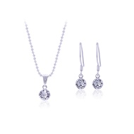 S0217-001B สร้อยคอต่างหูแฟชั่น 12VICTORYเครื่องประดับผู้หญิง ประดับคริสตัลนำเข้าจากประเทศออสเตรีย