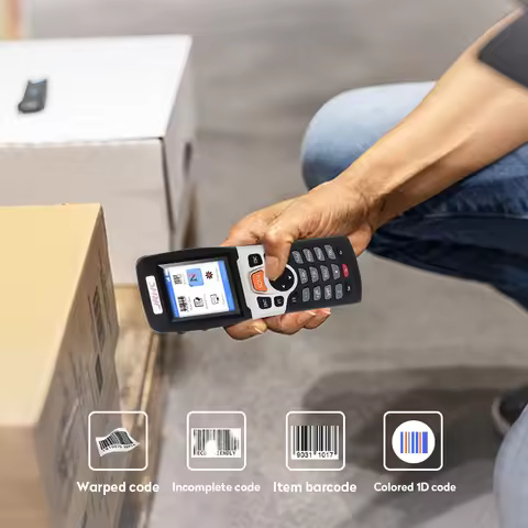 RF4000-1D 2.4g Industrial Wireless Barcode Scanner Handheld Barcode Reader With LCD Screen