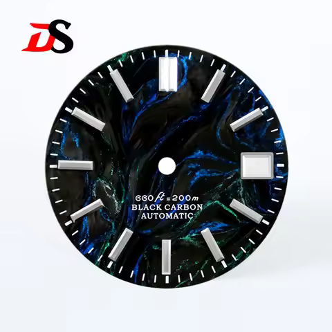 28.5mm Lava NH35 Carbon Fiber Dial High Quality Date SKX007 NH34 NH38 Mod No Lume Can Custom+text Fi