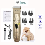 Tông Đơ Cắt Tỉa Lông Chó Mèo S25 Có Pin Sơ Cua - Máy Cắt Lông Thú Cưng Có Thể Thay Lưỡi