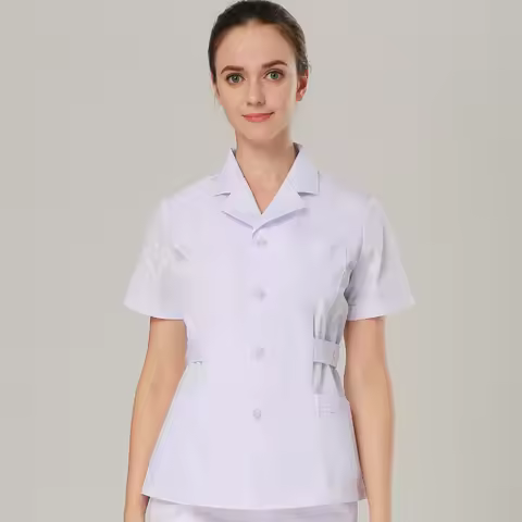 Medical uniforms hospital scrub clothes long sleeves for women doctors under lab medical tops white