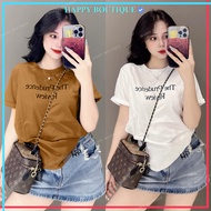 Thai Women's T-shirt 100% Cotton [Code A61] Form From 40~70kg Stylized Letters, Soft, Smooth, Cool, 