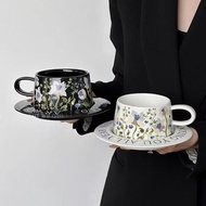 【SG Stock】260ml Floral Garden Ceramic Drinkware Ceramic Mug Set Coffee Mug Set Tea Mug Set